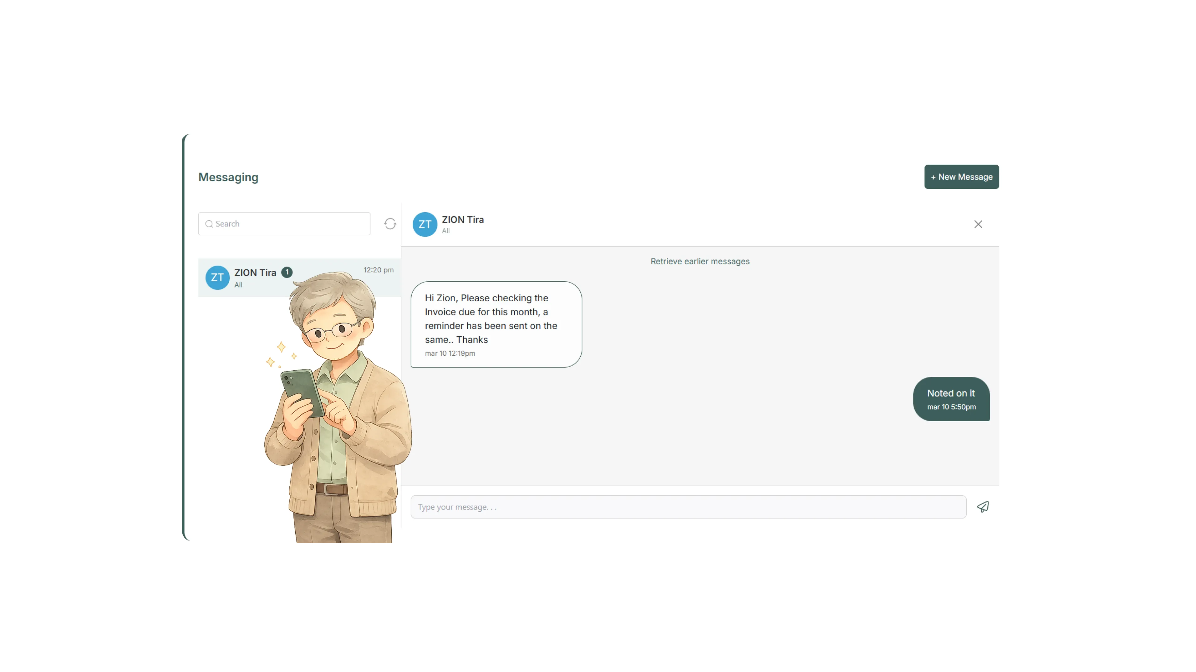 Parent communication and messaging interface in ChildEra